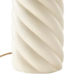 Lampe à poser Twist Maison Paloma – avec pied céramique jaune pâle et abat-jour tissé