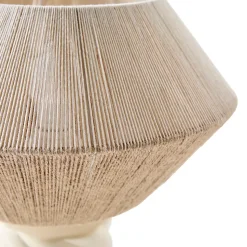 Lampe à poser Twist Maison Paloma – avec pied céramique jaune pâle et abat-jour tissé