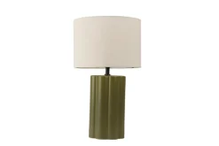 Lampe à poser vert kaki en céramique H.48,5 cm E27 40W, Seynave Chani