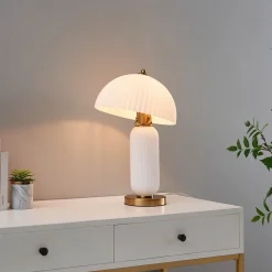 Lampe à poser vintage avec coupole en verre orientable - Adaline