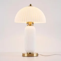 Lampe à poser vintage avec coupole en verre orientable - Adaline