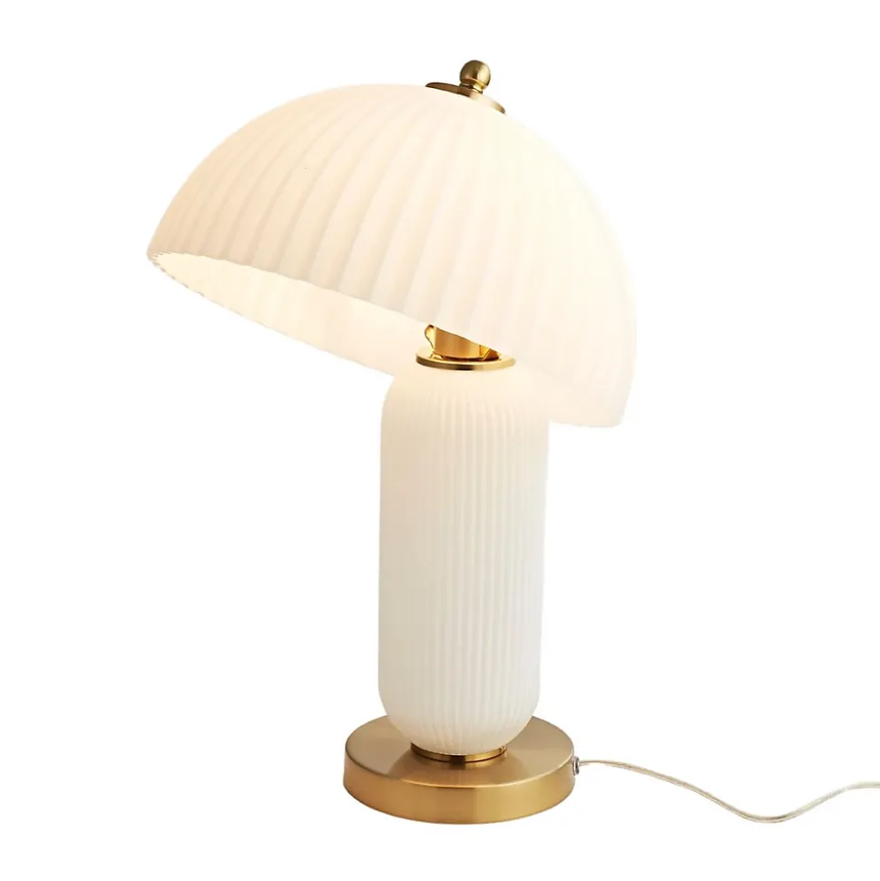 Lampe à poser vintage avec coupole en verre orientable - Adaline