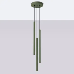 Lampe à suspension en acier 3 ampoules 3000K - 19.5x19.5x104cm Sollux
