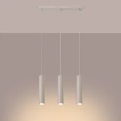 Lampe à suspension en acier 3 ampoules 4000K - 45x6x98cm Sollux