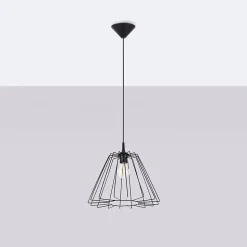 Lampe à suspension en acier 1 lampes 35x35x91cm Sollux