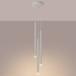 Lampe à suspension en acier 3 ampoules 4000K - 19.5x19.5x104cm Sollux