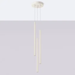Lampe à suspension en acier 3 ampoules 4000K - 19.5x19.5x104cm Sollux