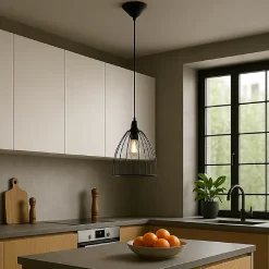 Lampe à suspension en acier 1 lampes 23x23x92cm Sollux