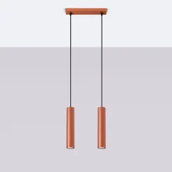 Lampe à suspension en acier 2 lampes 30x6x105cm Sollux