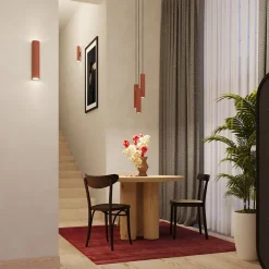 Lampe à suspension en acier 2 lampes 30x6x105cm Sollux