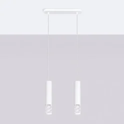 Lampe à suspension en acier 2 lampes 33x6x125cm Sollux