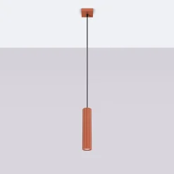 Lampe à suspension en aluminium 1 ampoule 4000K - 8x8x118cm Sollux