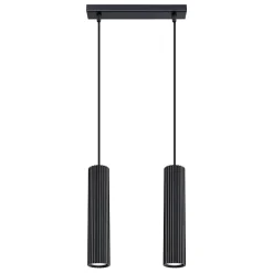 Lampe à suspension en aluminium 2 ampoules 3000K - 30x6.5x90cm Sollux