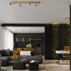 Lampe à suspension en aluminium 2 lampes 30x6.5x90cm Sollux