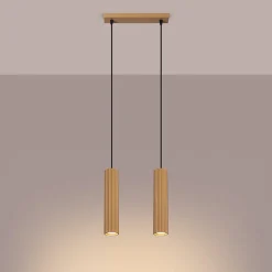 Lampe à suspension en aluminium 2 lampes 30x6.5x90cm Sollux