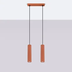 Lampe à suspension en aluminium 2 lampes 30x6.5x90cm Sollux