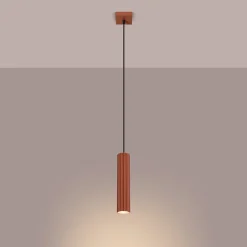 Lampe à suspension en aluminium 1 ampoule 3000K - 8x8x118cm Sollux
