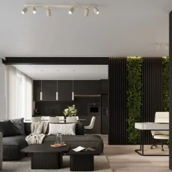 Lampe à suspension en aluminium 3 ampoules 4000K - 45x6.5x98cm Sollux