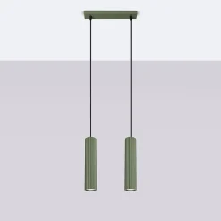 Lampe à suspension en aluminium 2 lampes 30x6.5x90cm Sollux