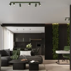 Lampe à suspension en aluminium 2 lampes 30x6.5x90cm Sollux