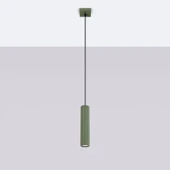 Lampe à suspension en aluminium 1 ampoule 3000K - 8x8x118cm Sollux