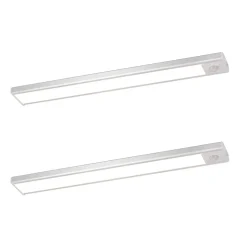 Lampe 2 x LED sous meuble NETTLIFE avec détecteur de mouvement, rechargeable par USB, 1 500 mAh