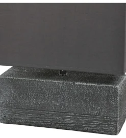 Lampe a poser effet beton abat jour tissu coton gris taupe luminaire design