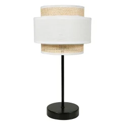 Lampe abat-jour papier rotin 3 niveaux blanc