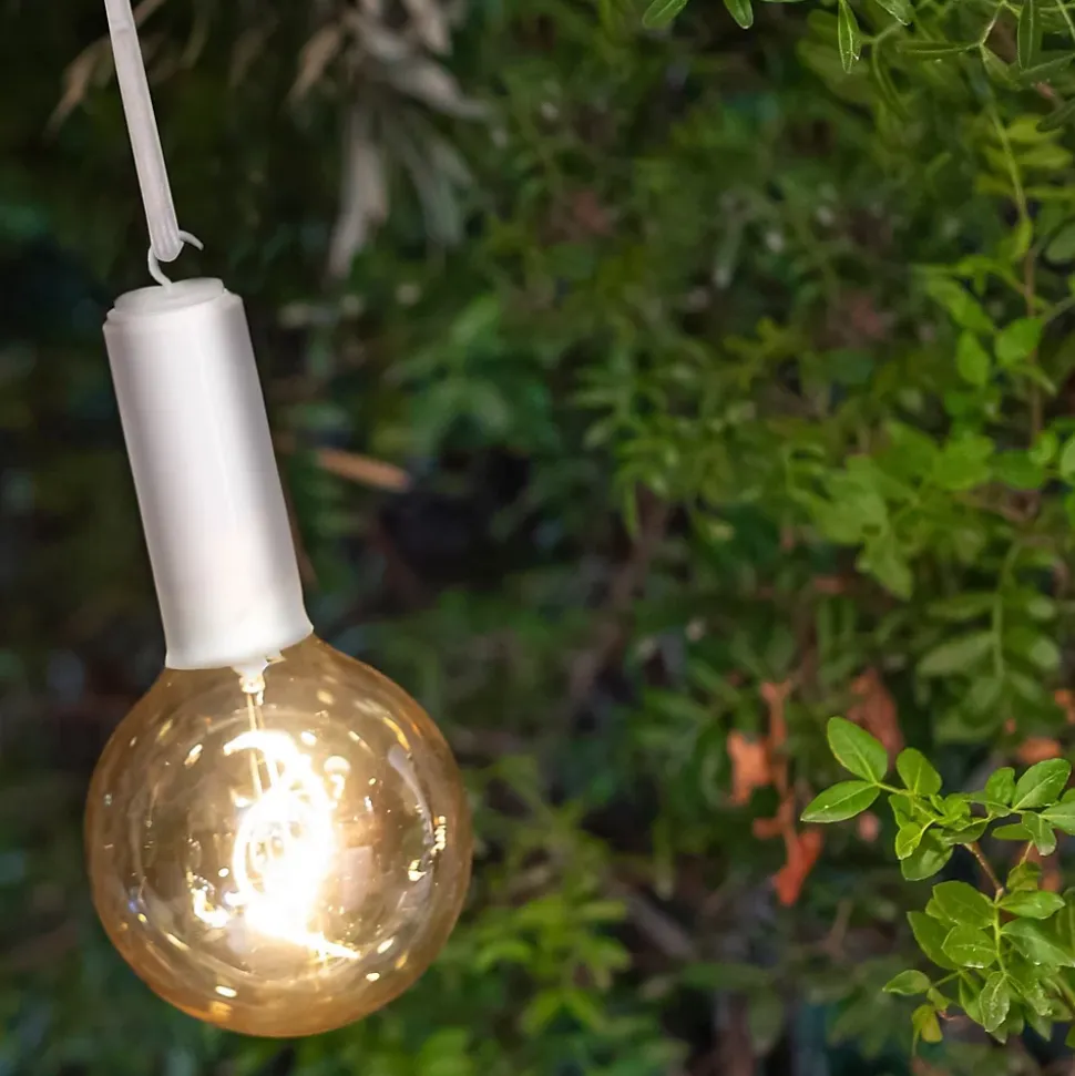 Lampe ampoule vintage sans fil Edy G125 IP44 400lm blanc H.22,5 cm