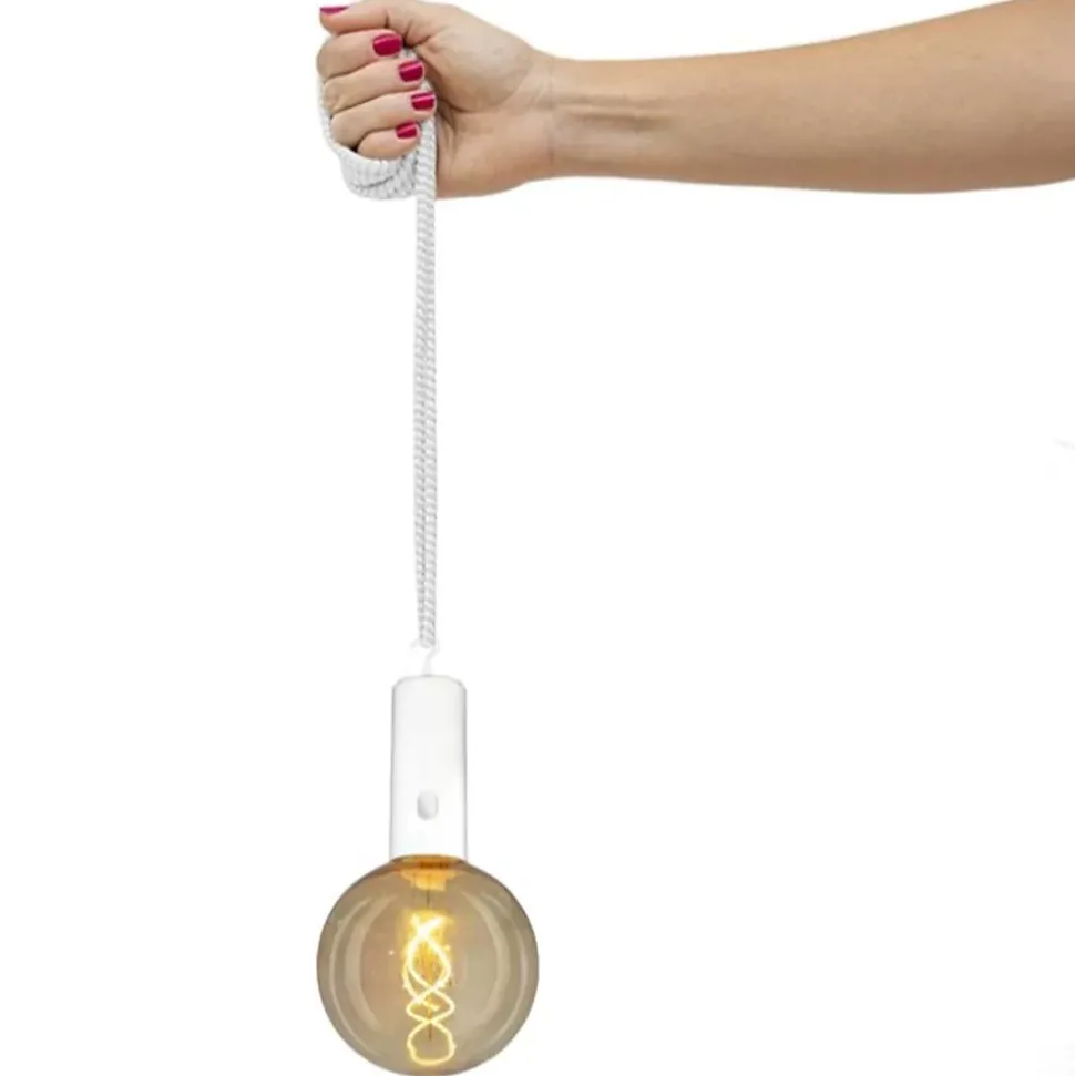 Lampe ampoule vintage sans fil Edy G125 IP44 400lm blanc H.22,5 cm