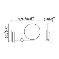 Lampe applique Gauche avec liseuse Klee Faro - IP20 - 10W - 2700K - Noir