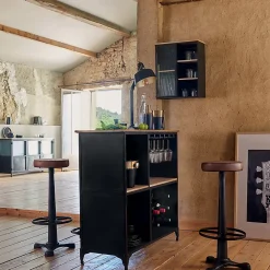 Lampe arc Soul - métal - noir - H55 - 8 cm - Atmosphera