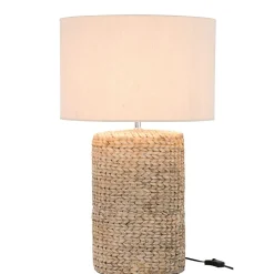 Lampe avec abat-jour en textile naturel 42x42x67 cm