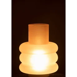 Lampe avec led en verre rose 17x17x24 cm