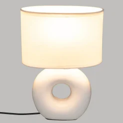 Lampe Baru blanche mate, céramique H26cm - Atmosphera