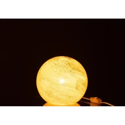 Lampe boule à poser en verre jaune 20x20x18 cm