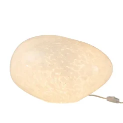 Lampe boule à poser en verre blanc 40x30x26 cm