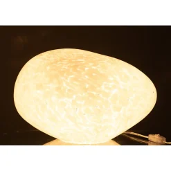 Lampe boule à poser en verre blanc 40x30x26 cm