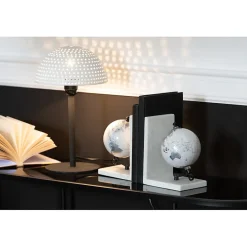 Lampe champignon en métal blanc 21x21x37 cm