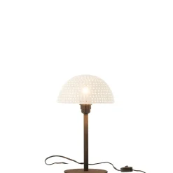 Lampe champignon en métal blanc 21x21x37 cm