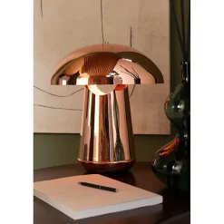 Lampe champignon en métal cuivre 35x35x43 cm