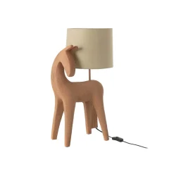 Lampe cheval en résine marron 32x23.5x56 cm