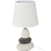Lampe Clary - ivoire et taupe - céramique H33 cm - Atmosphera