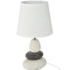 Lampe Clary - ivoire et taupe - céramique H33 cm - Atmosphera