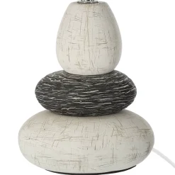 Lampe Clary - ivoire et taupe - céramique H33 cm - Atmosphera