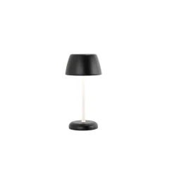 Lampe connectée Trilli Wi-Fi Zafferano - LED rechargeable, tactile, application Wi-Fi, céramique décorée blanche et noire