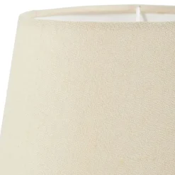 Lampe céramique lin Mathilde blanc