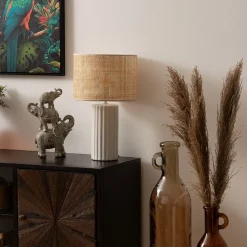 Lampe céramique Tylia blanc H47cm - Atmosphera