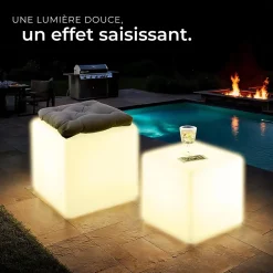 Lampe cube avec éclairage LED 12 W avec télécommande et ampoule