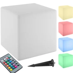 Lampe cube avec éclairage LED 12 W avec télécommande et ampoule